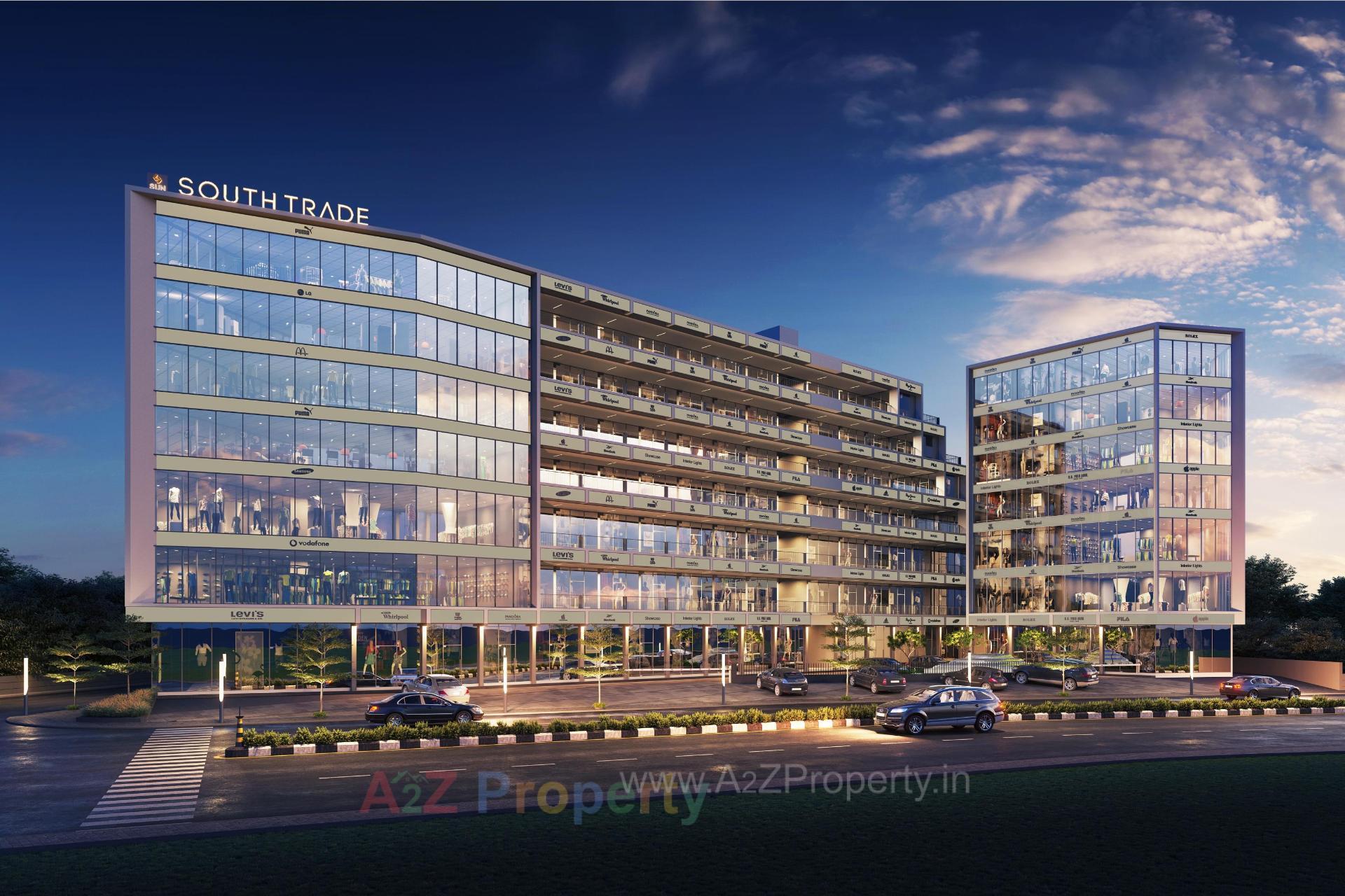 3D Elevation of real estate project Sun South Trade located at Bopal, Ahmedabad, Gujarat