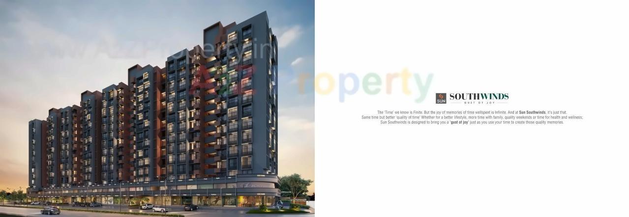 3D Elevation of real estate project Sun Southwinds located at Ghuma, Ahmedabad, Gujarat