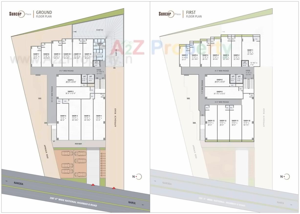Layout of real estate project Suncor Plaza located at Ghodasar, Ahmedabad, Gujarat