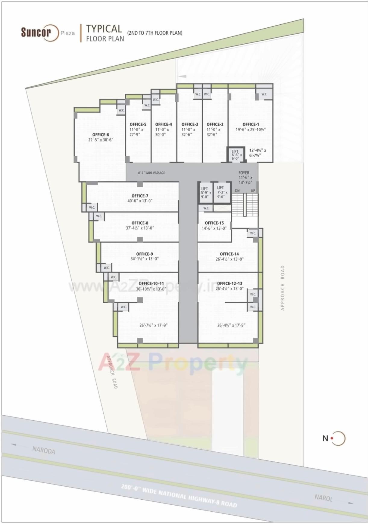 Layout of real estate project Suncor Plaza located at Ghodasar, Ahmedabad, Gujarat