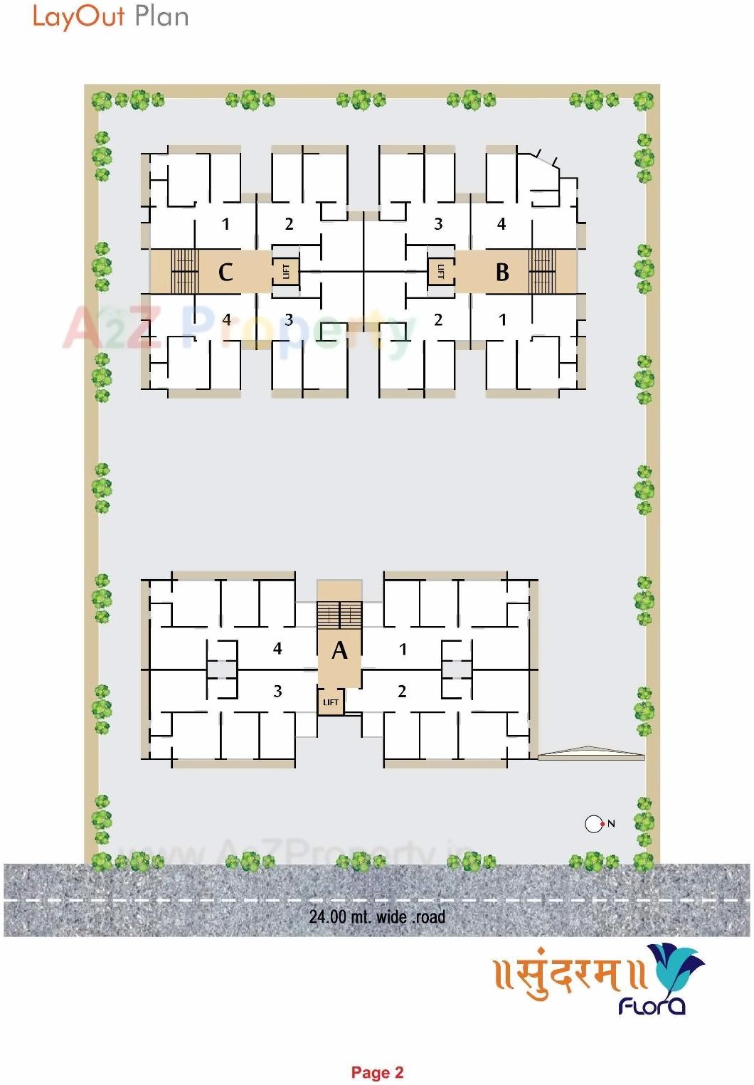 Layout of real estate project Sundaram Flora located at Ahmedabad, Ahmedabad, Gujarat