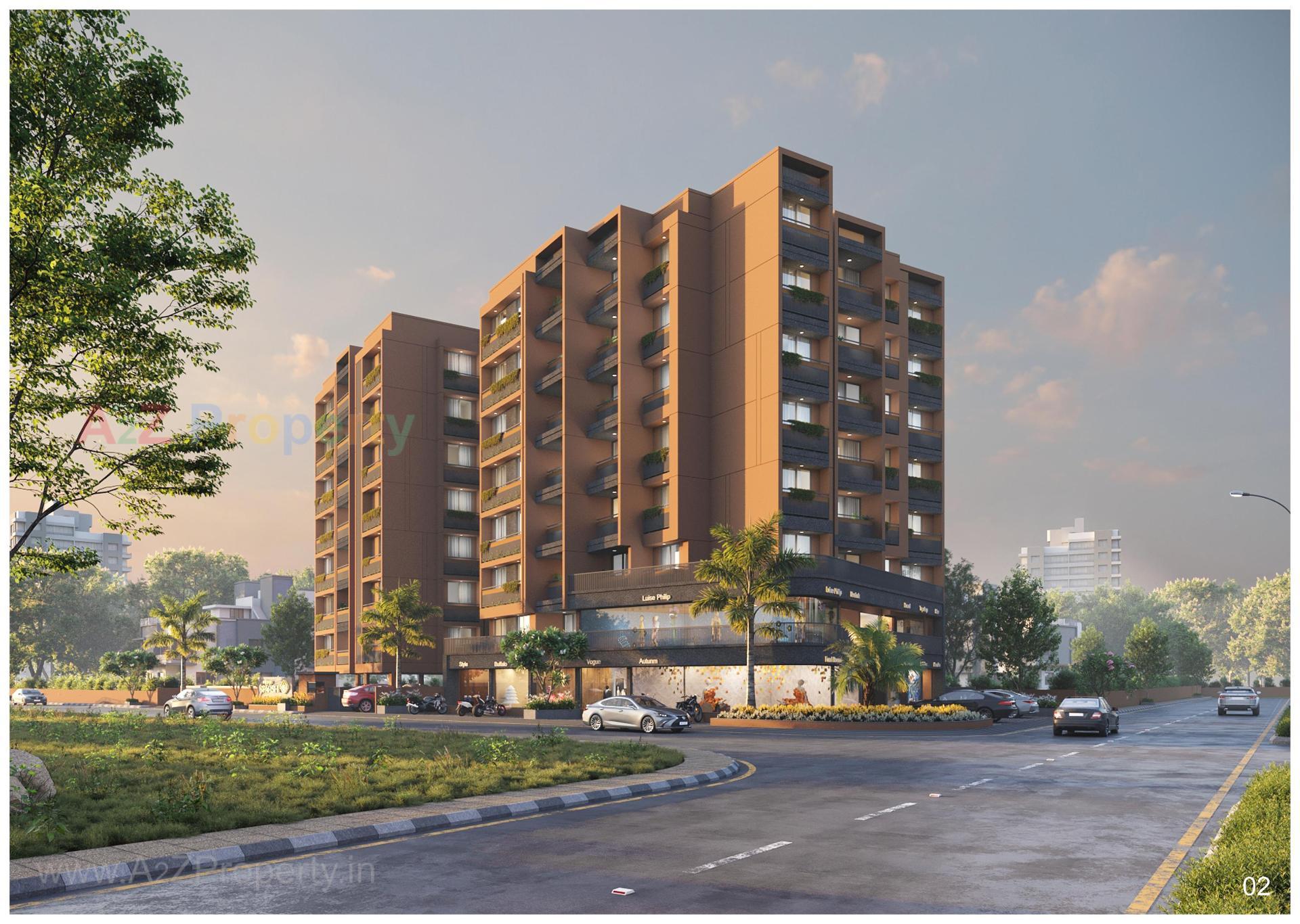 3D Elevation of real estate project Sundaram Sparsh located at Ghuma, Ahmedabad, Gujarat