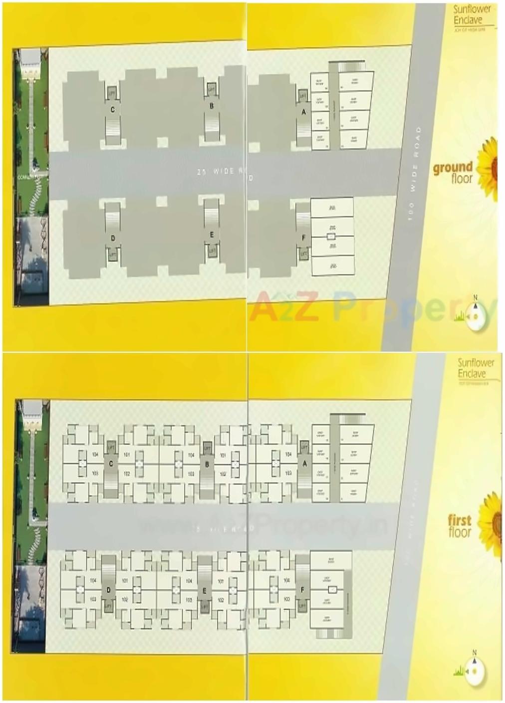 Layout of real estate project Sunflower Enclave Block located at Sarkhej, Ahmedabad, Gujarat