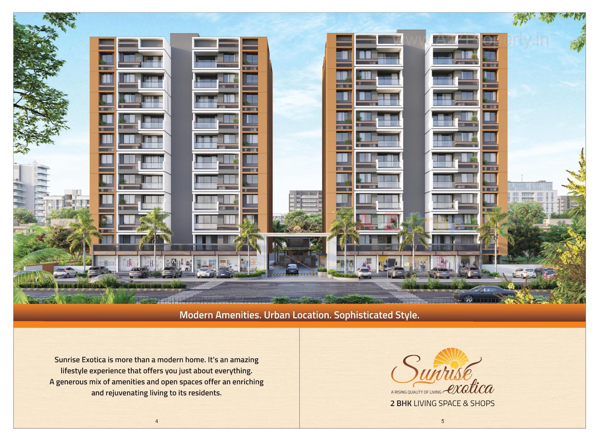 3D Elevation of real estate project Sunrise Exotica located at Hanspura, Ahmedabad, Gujarat