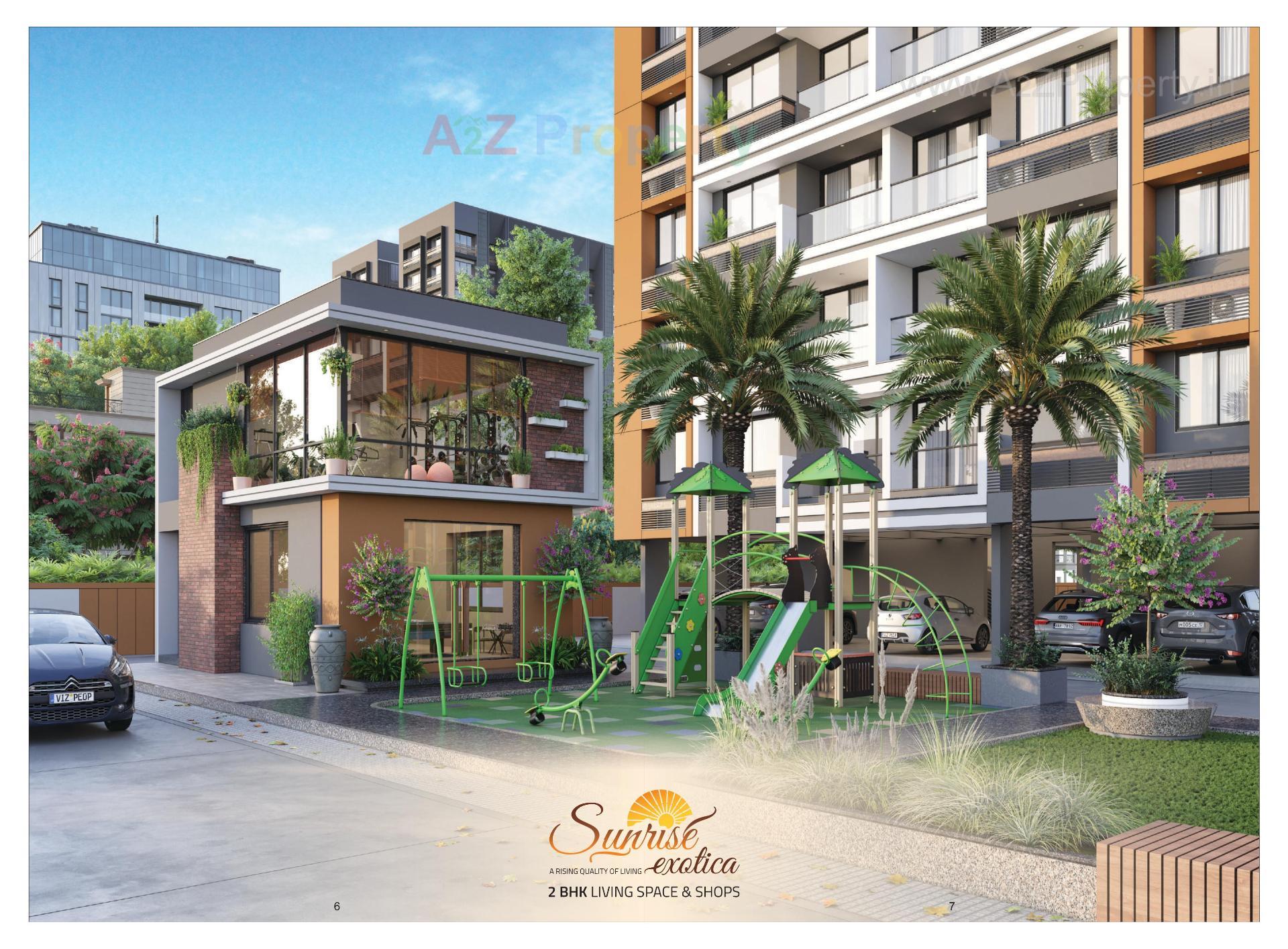 3D Elevation of real estate project Sunrise Exotica located at Hanspura, Ahmedabad, Gujarat