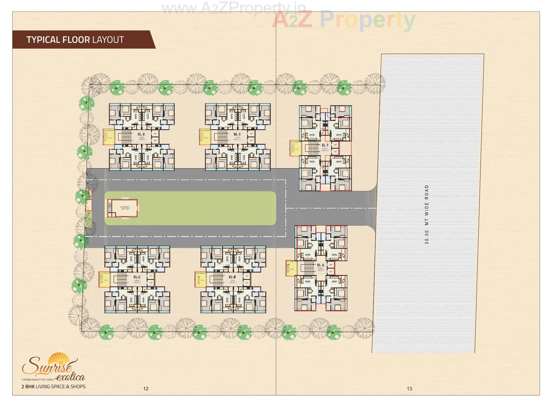 Layout of real estate project Sunrise Exotica located at Hanspura, Ahmedabad, Gujarat
