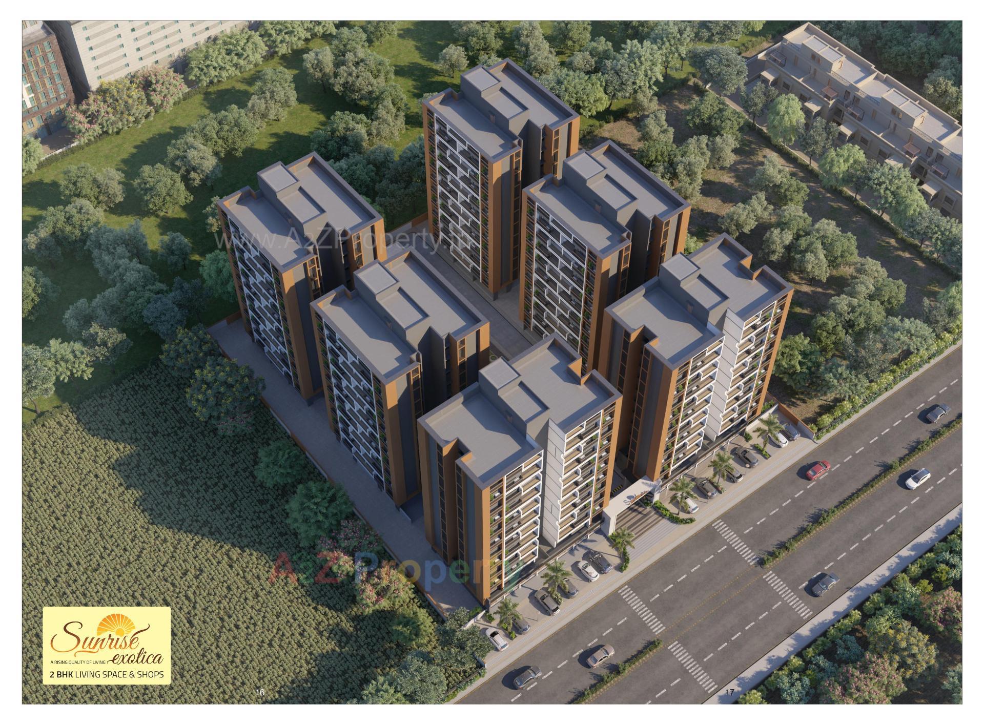 3D Elevation of real estate project Sunrise Exotica located at Hanspura, Ahmedabad, Gujarat
