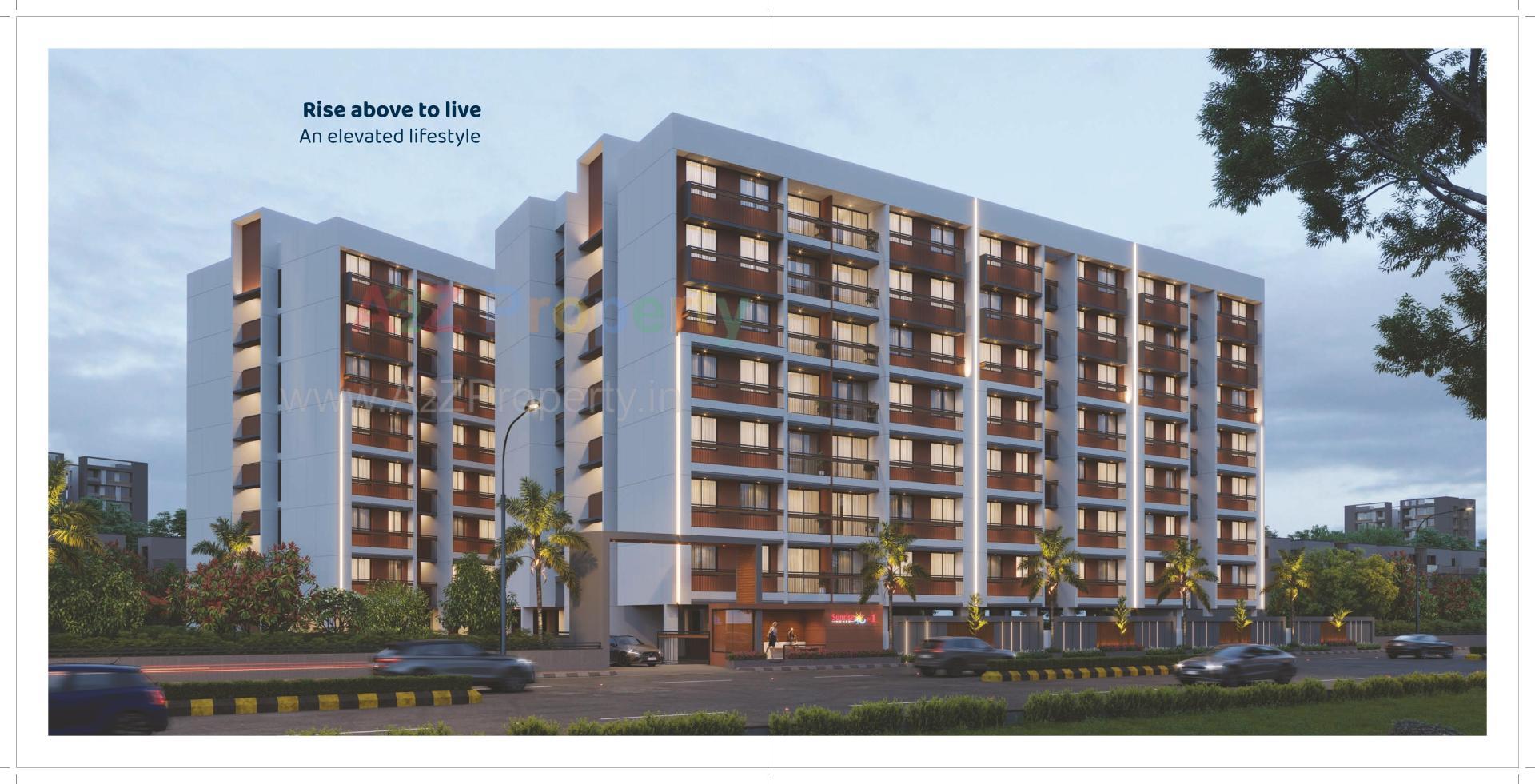 3D Elevation of real estate project Sunrise Homes located at Vatva, Ahmedabad, Gujarat