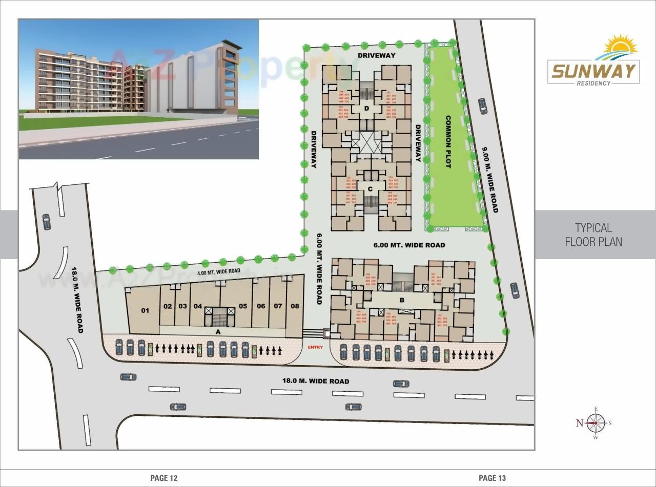 Layout of real estate project Sunway Residancy located at Nikol, Ahmedabad, Gujarat