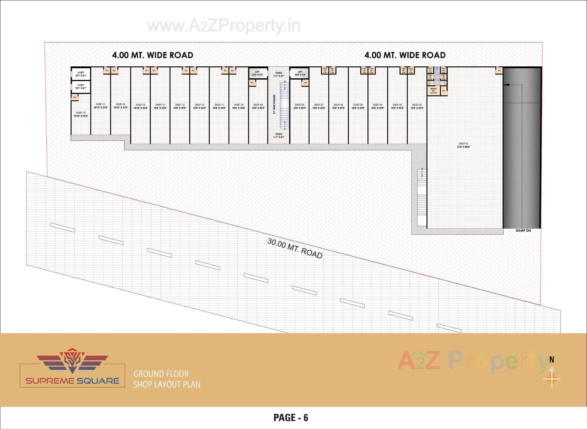 Layout of real estate project Supreme Square located at Naroda, Ahmedabad, Gujarat