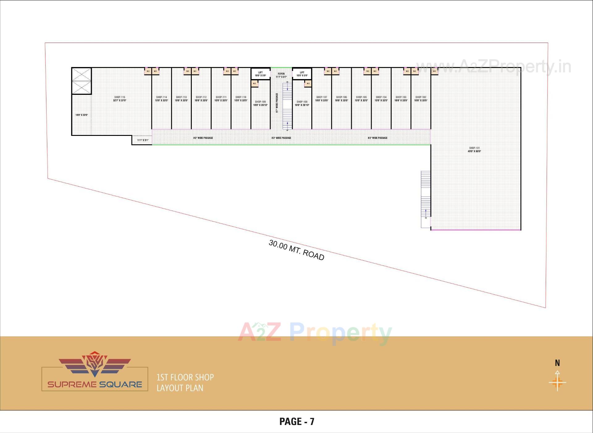 Layout of real estate project Supreme Square located at Naroda, Ahmedabad, Gujarat