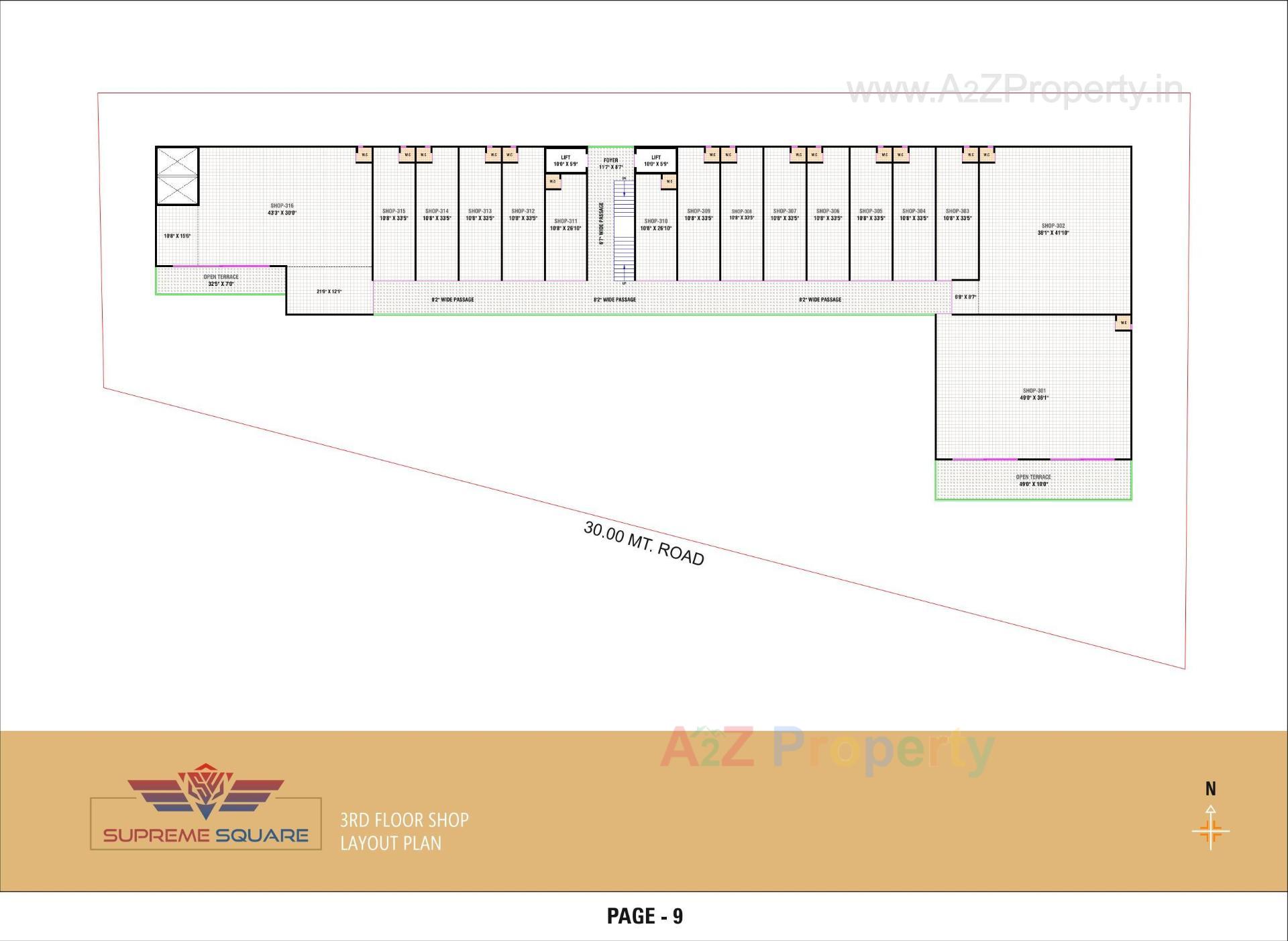 Layout of real estate project Supreme Square located at Naroda, Ahmedabad, Gujarat