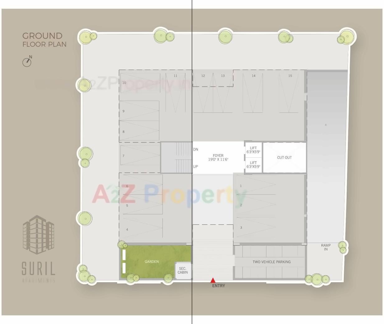 Layout of real estate project Suril Apartments located at Vstrapur, Ahmedabad, Gujarat