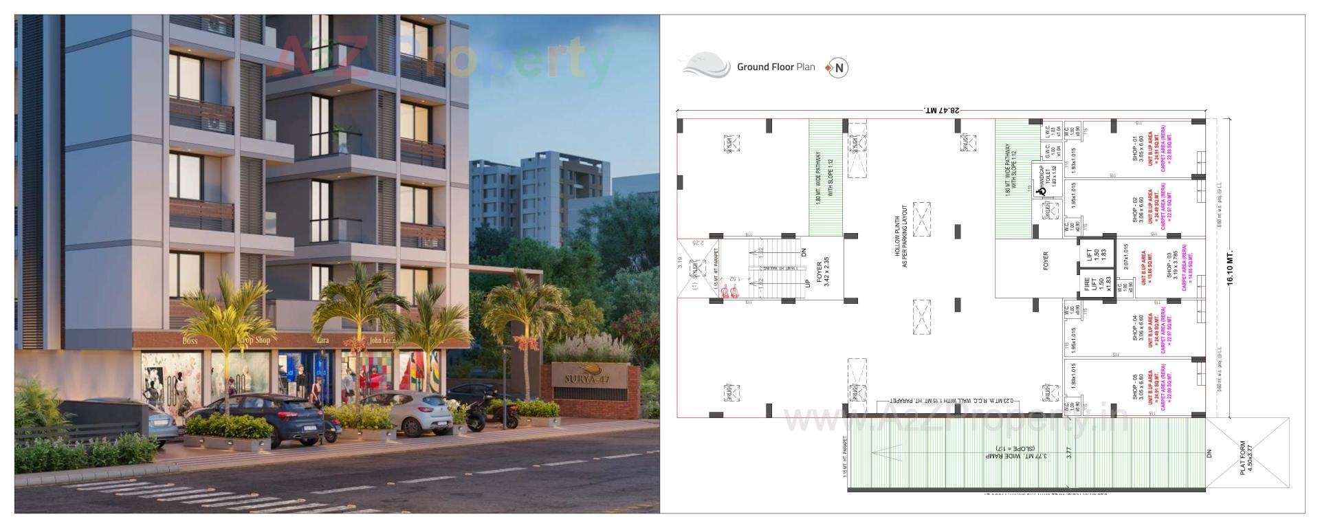 Layout of real estate project Surya located at Singarva, Ahmedabad, Gujarat