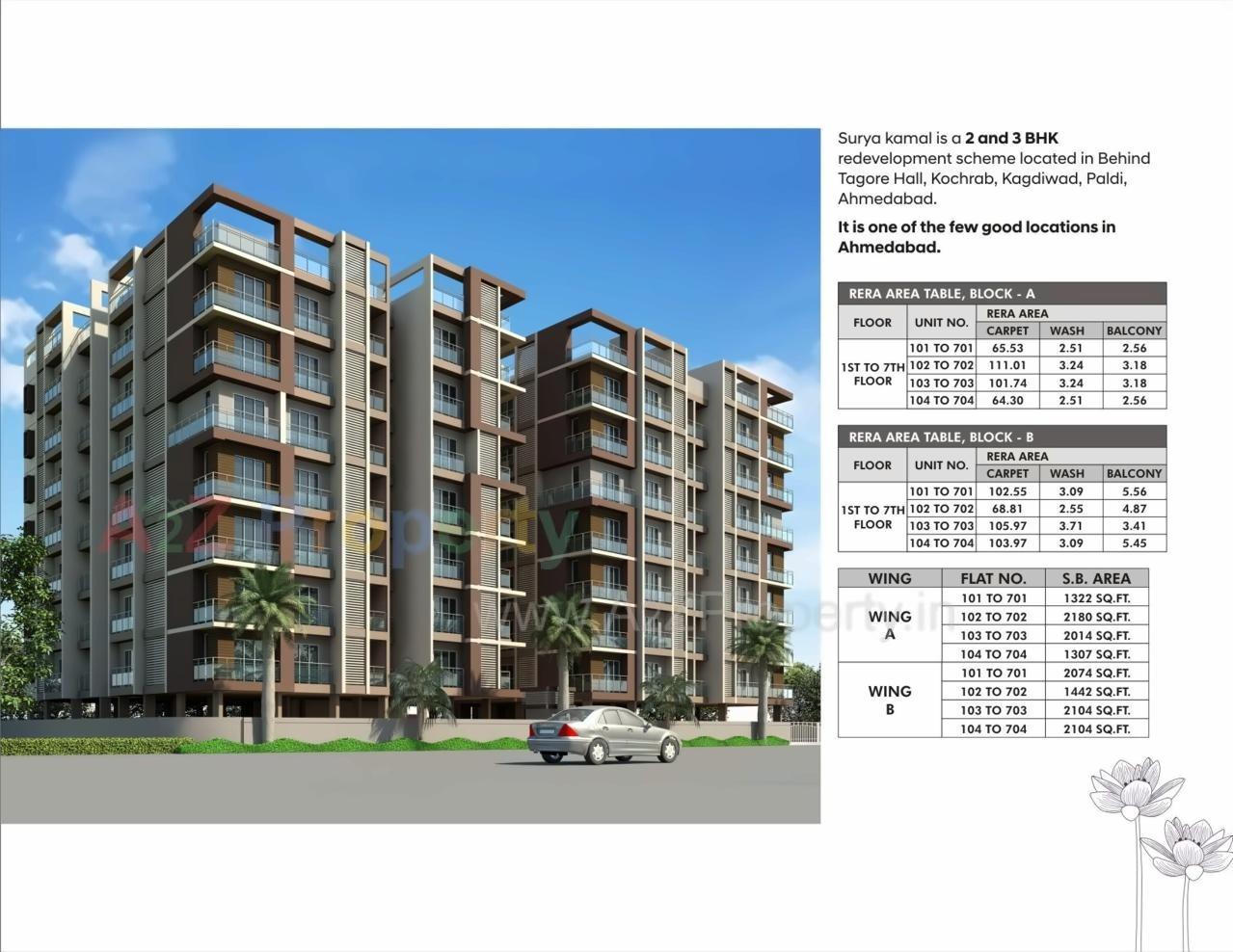 3D Elevation of real estate project Suryakamal Residency located at Ahmedabad, Ahmedabad, Gujarat