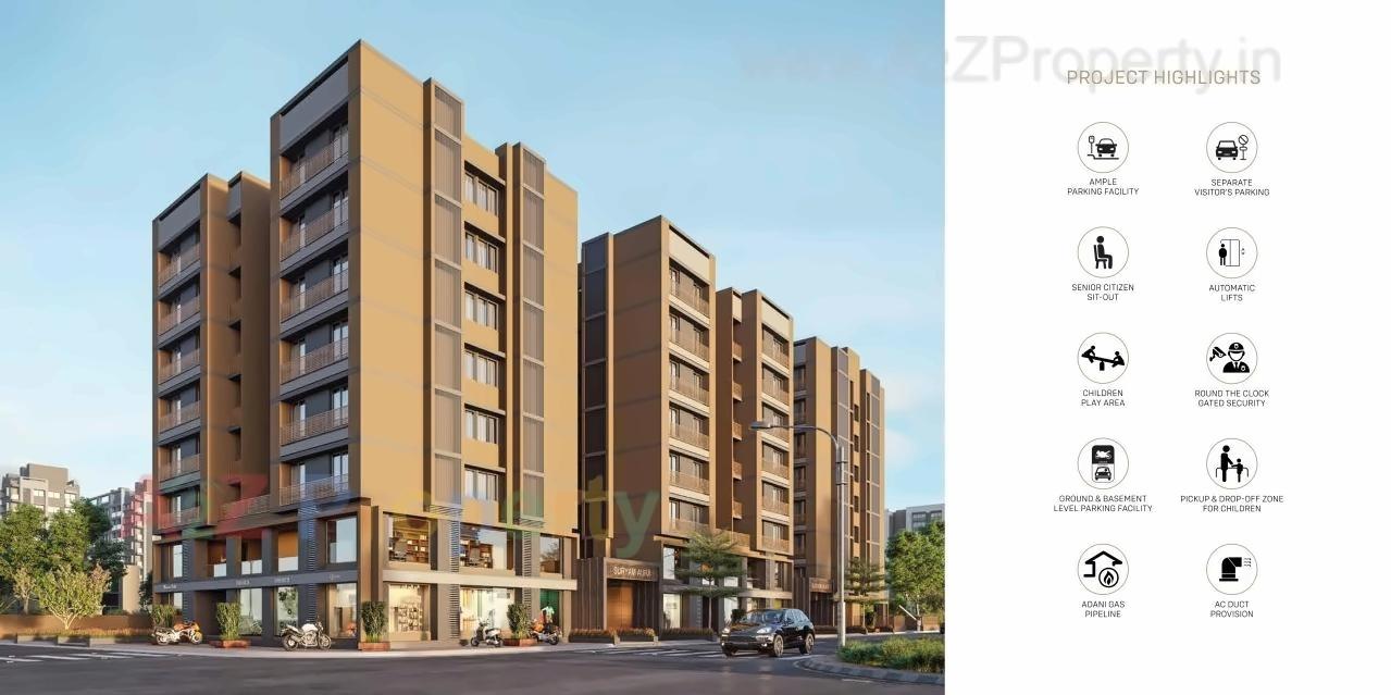 3D Elevation of real estate project Suryam Aura located at Nikol, Ahmedabad, Gujarat