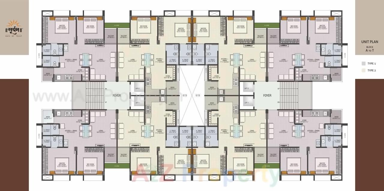 Layout of real estate project Suryam Elegance located at Odhav, Ahmedabad, Gujarat
