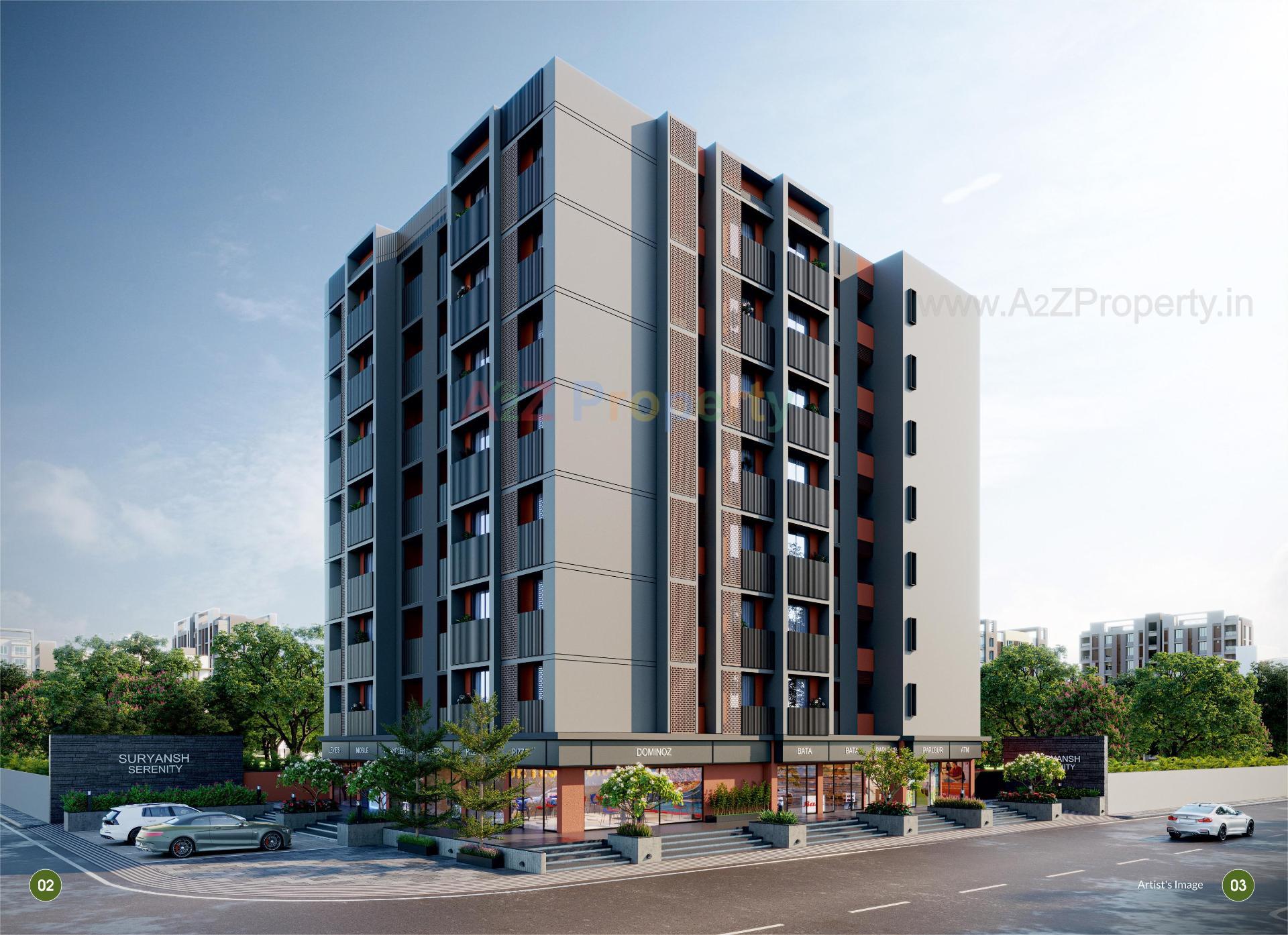 3D Elevation of real estate project Suryansh Serenity located at Muthiya, Ahmedabad, Gujarat