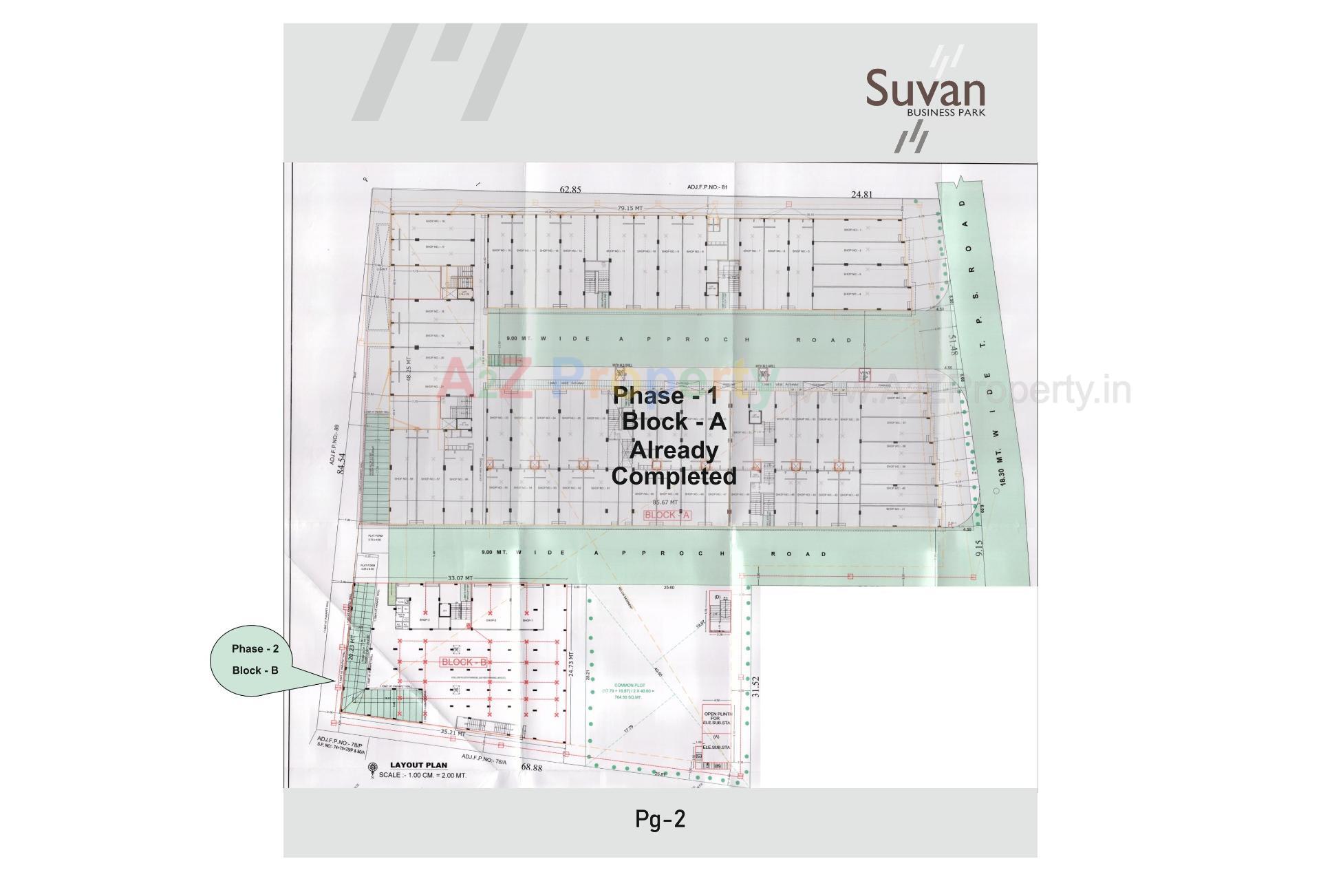 Layout of real estate project Suvan Business Park located at Rakhial, Ahmedabad, Gujarat