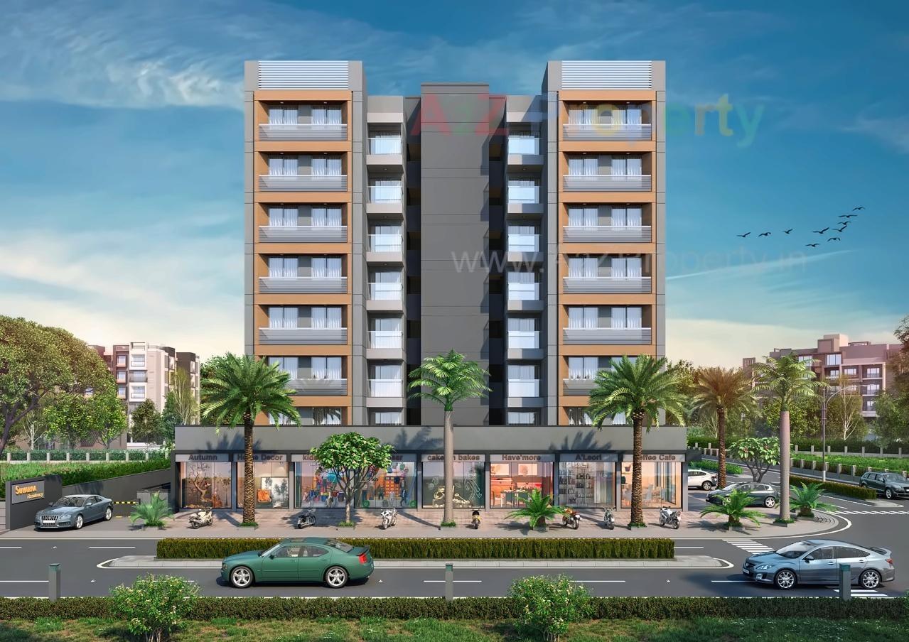 3D Elevation of real estate project Suvarna Residency located at Chandkheda, Ahmedabad, Gujarat