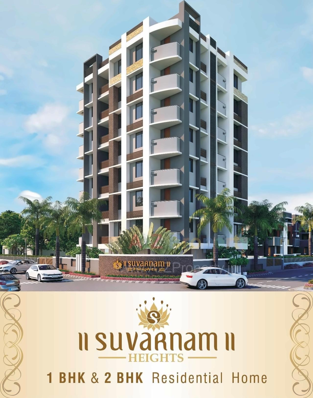 3D Elevation of real estate project Suvarnam Heights located at Vadaj, Ahmedabad, Gujarat