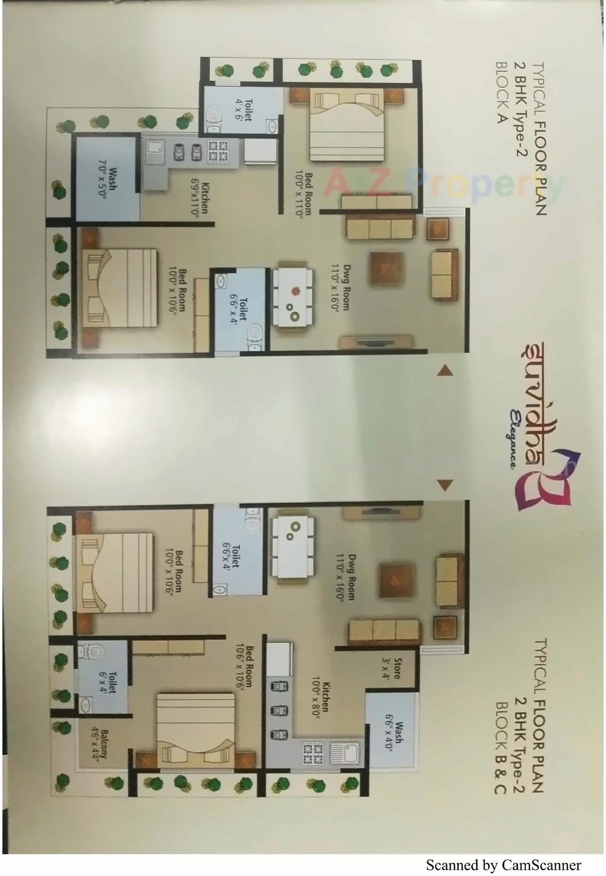 Layout of real estate project Suvidha Elegance located at Singrva, Ahmedabad, Gujarat