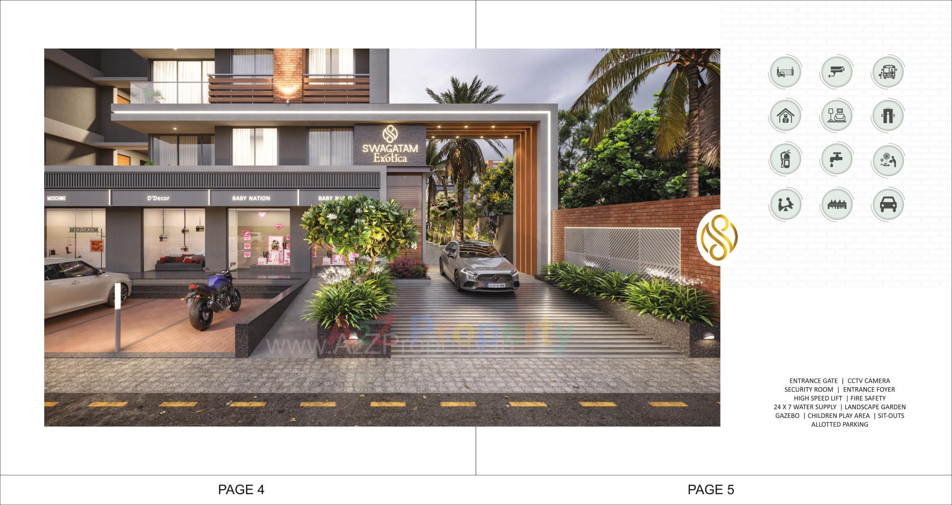 3D Elevation of real estate project Swagatam Exotica located at Hanspura, Ahmedabad, Gujarat
