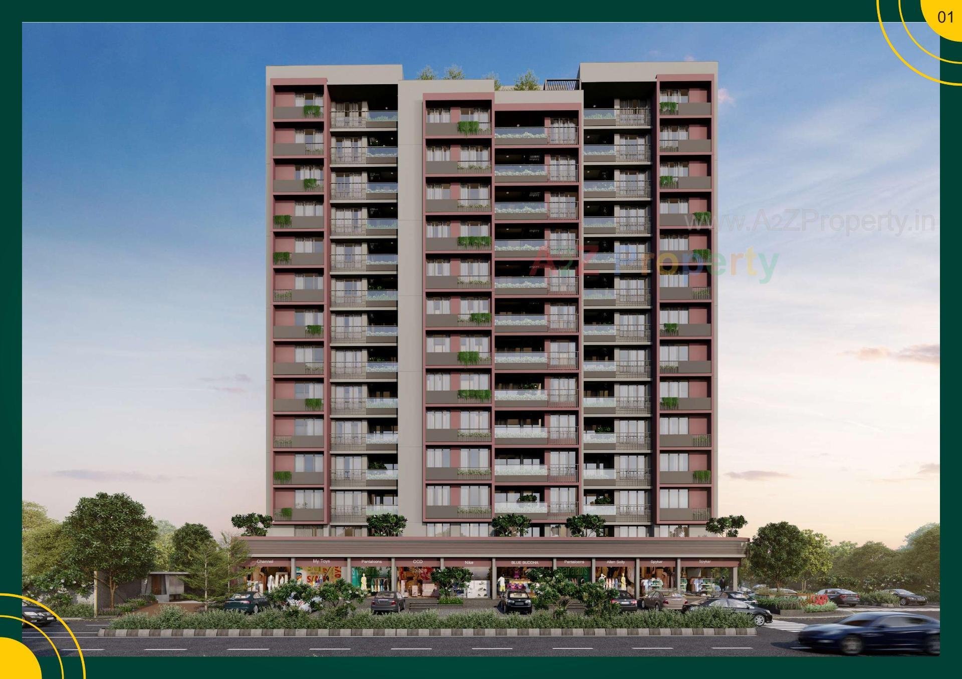 3D Elevation of real estate project Swamaan Solaris located at Chandkheda, Ahmedabad, Gujarat
