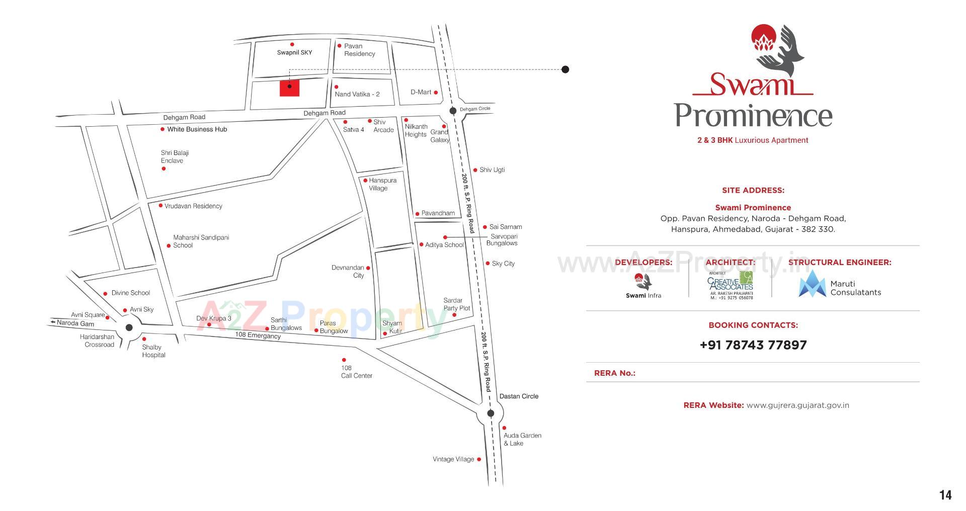  of real estate project Swami Prominence located at Hanspura, Ahmedabad, Gujarat