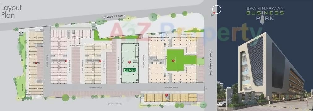 Layout of real estate project Swaminarayan Business Park located at Narol, Ahmedabad, Gujarat