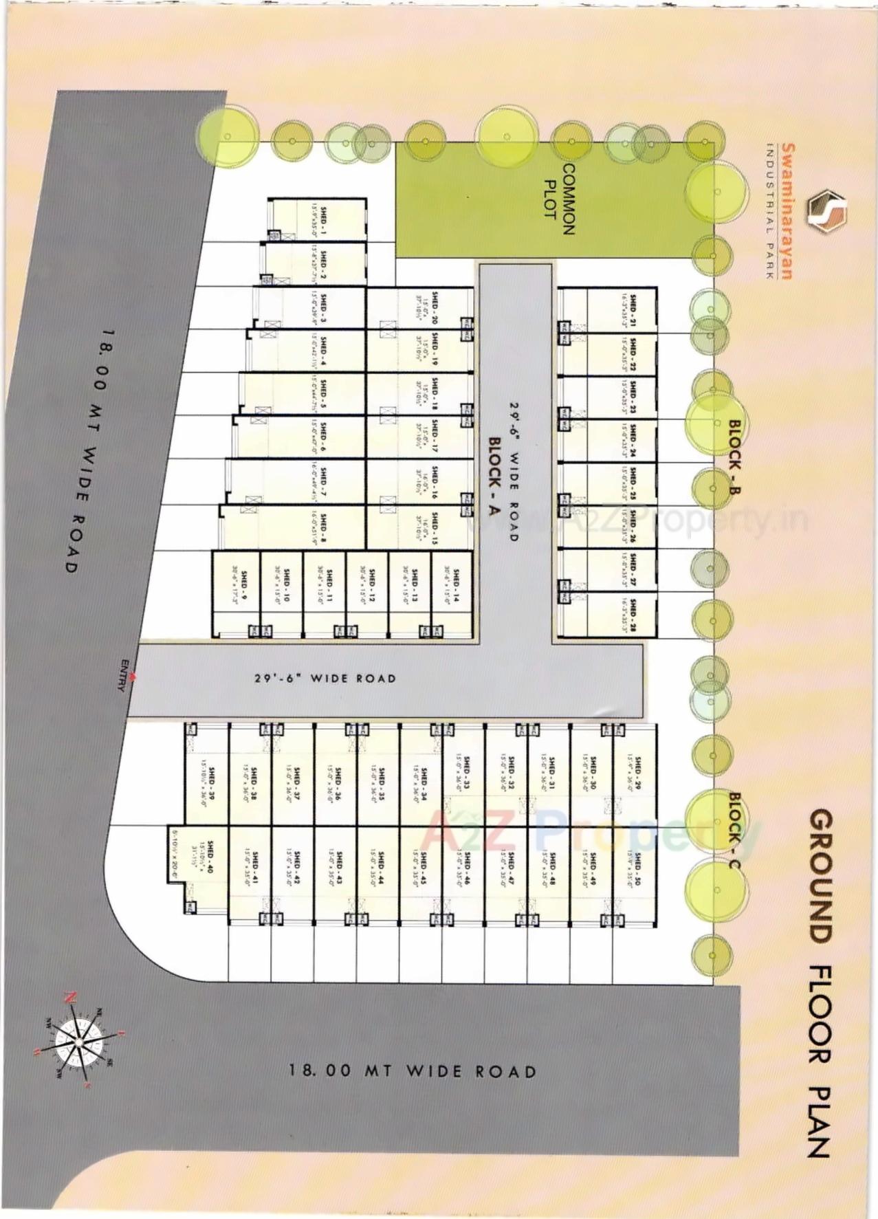 Layout of real estate project Swaminarayan Industrial Park located at Kathwada, Ahmedabad, Gujarat