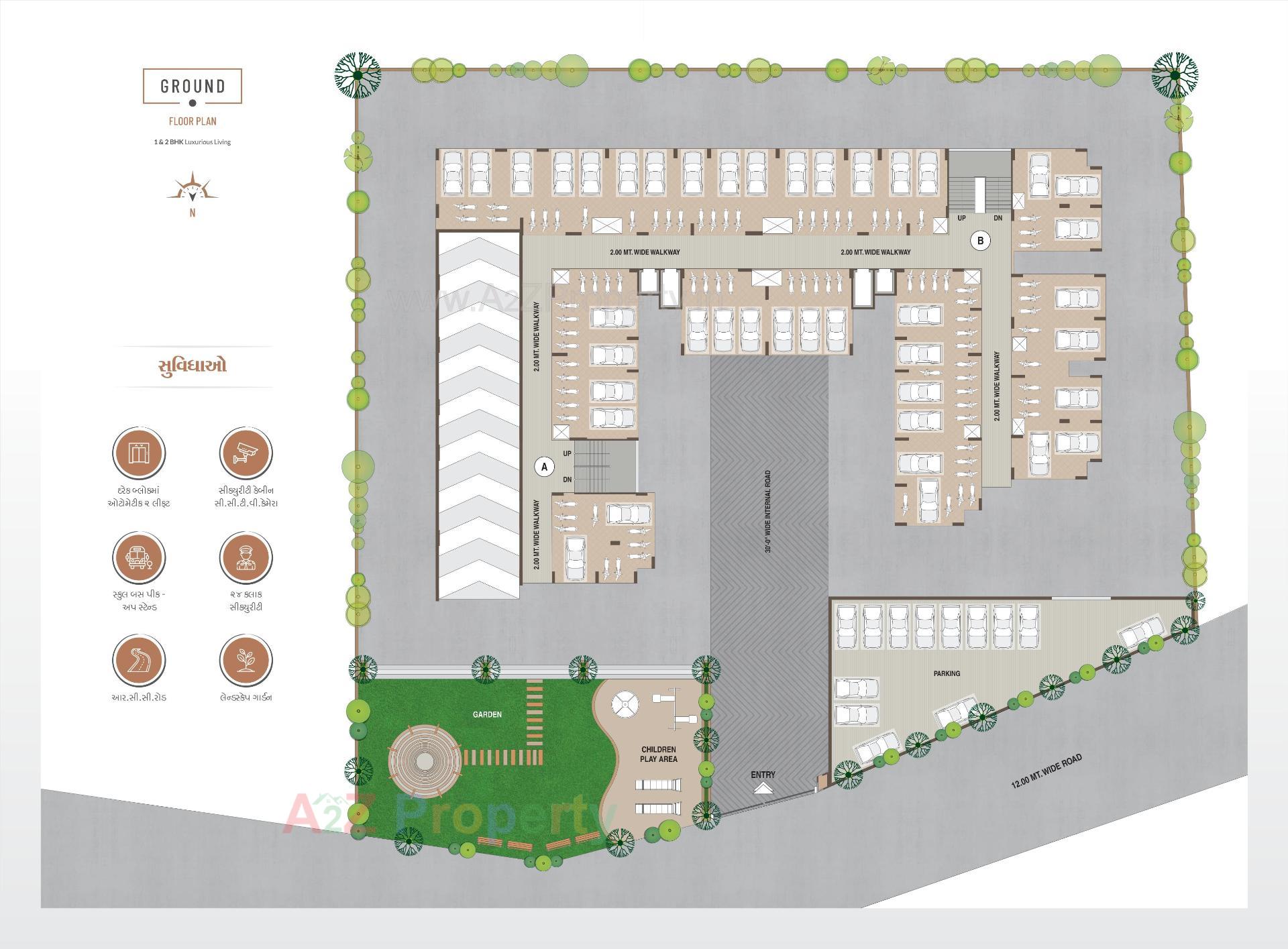 Layout of real estate project Swapnil Sky located at Hanspura, Ahmedabad, Gujarat