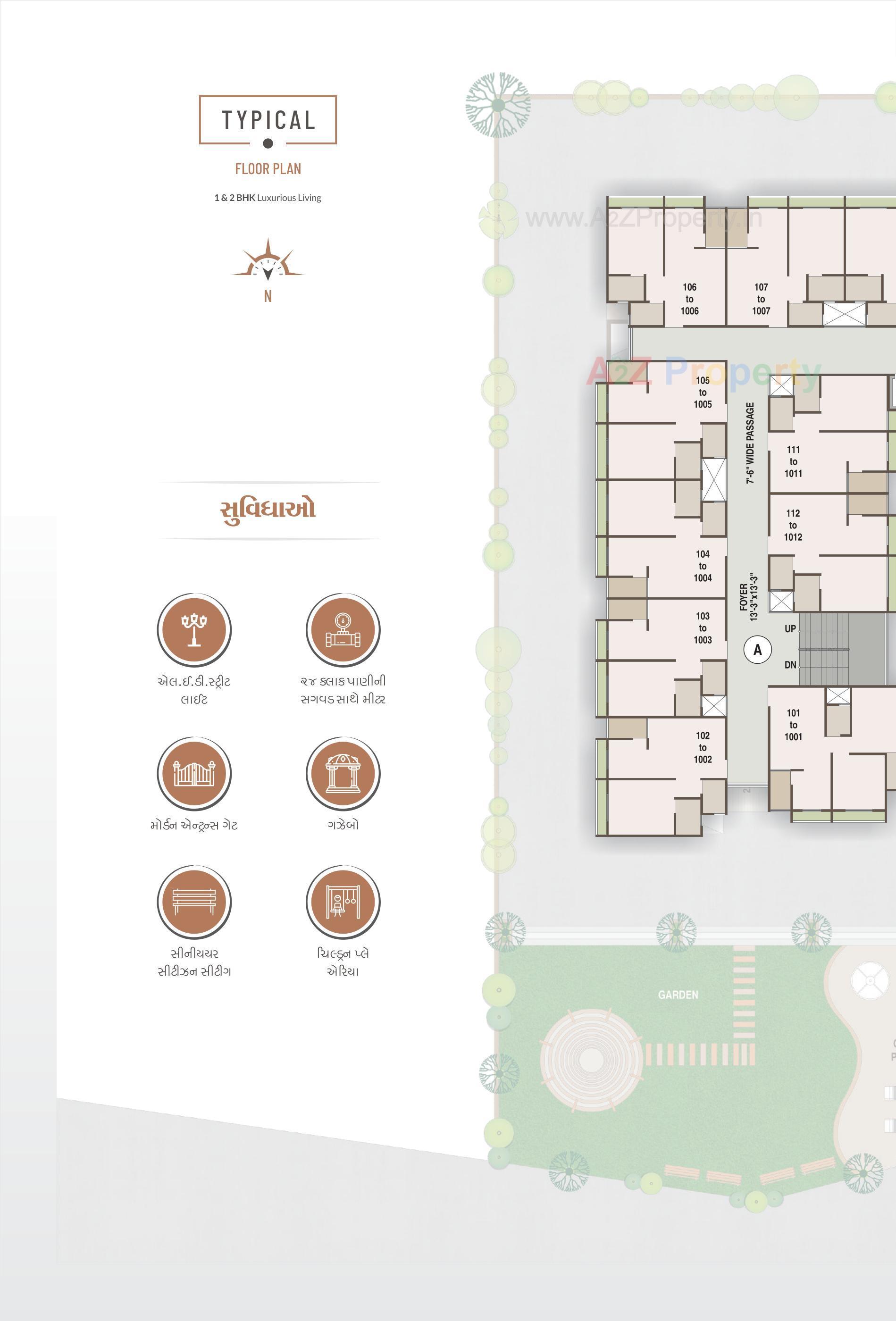 Layout of real estate project Swapnil Sky located at Hanspura, Ahmedabad, Gujarat