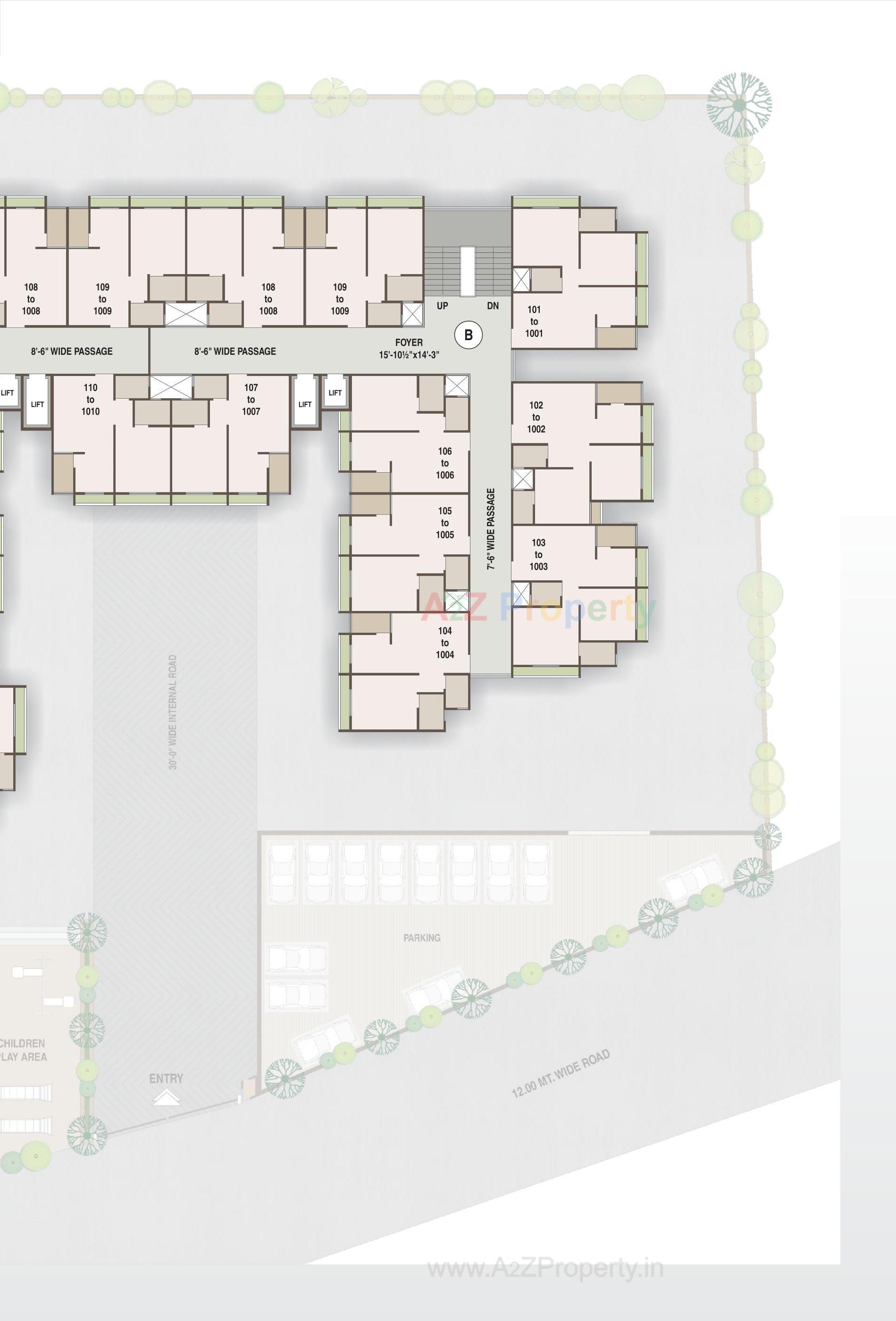 Layout of real estate project Swapnil Sky located at Hanspura, Ahmedabad, Gujarat
