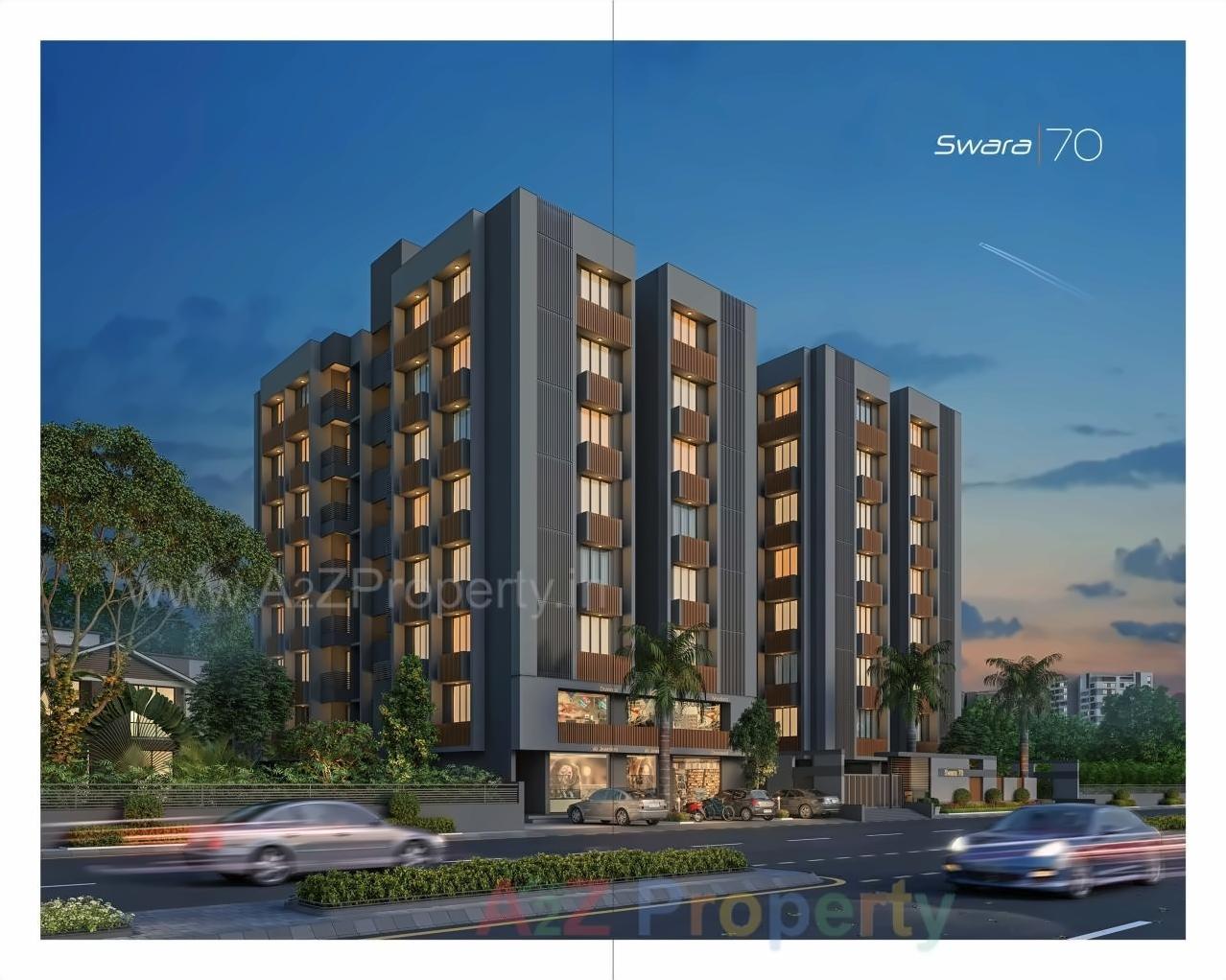 3D Elevation of real estate project Swara 70 located at Ranip, Ahmedabad, Gujarat