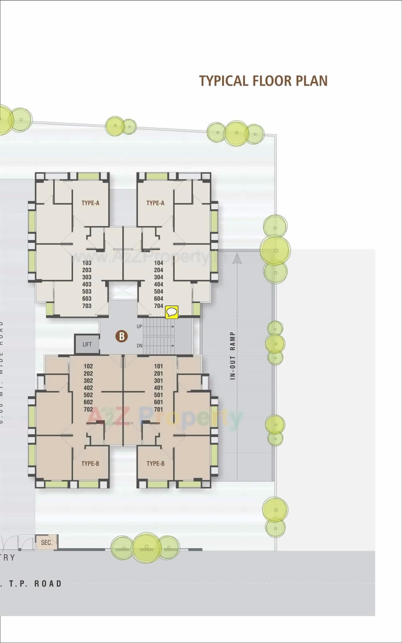 Layout of real estate project Swara 70 located at Ranip, Ahmedabad, Gujarat