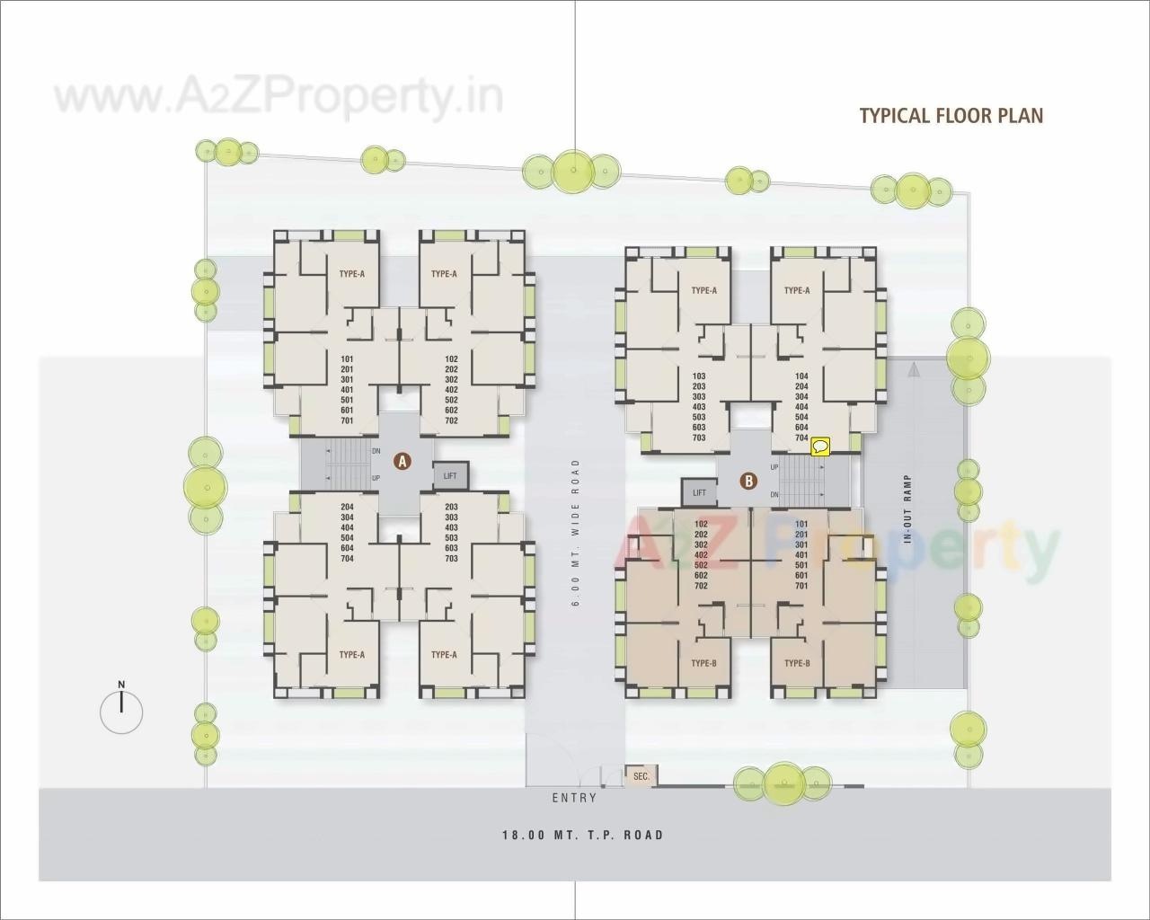 Layout of real estate project Swara 70 located at Ranip, Ahmedabad, Gujarat