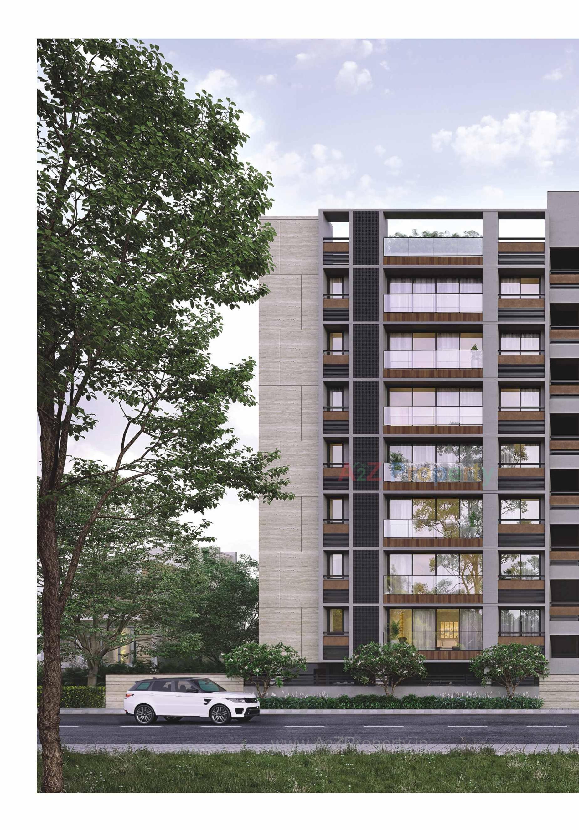3D Elevation of real estate project Swara Sanidhya located at Wadaj, Ahmedabad, Gujarat