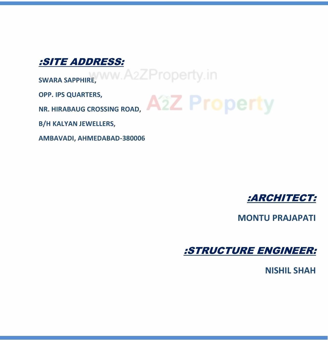  of real estate project Swara Sapphire located at Chadavad, Ahmedabad, Gujarat