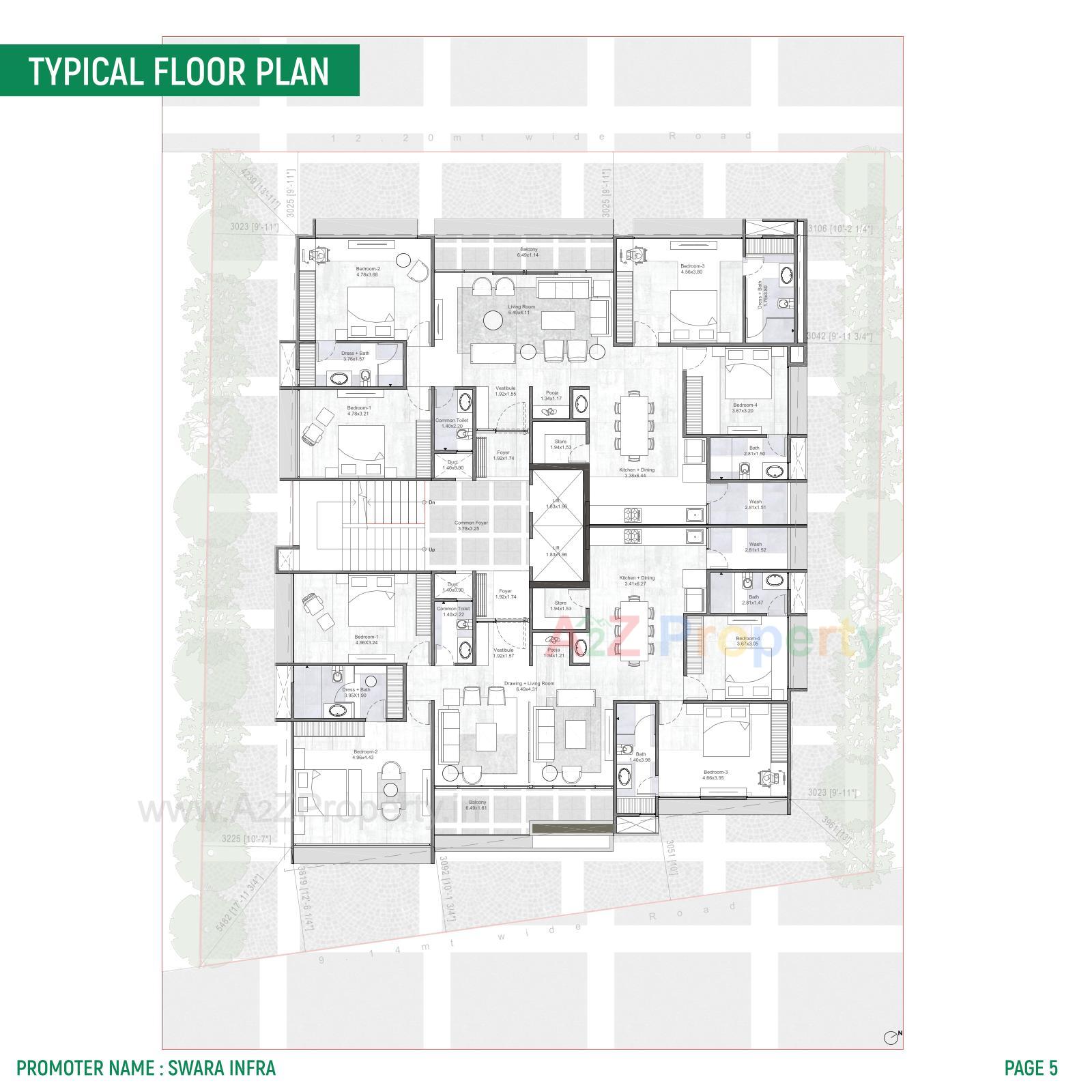Layout of real estate project Swara Skyville located at Shekhpur-khanpur, Ahmedabad, Gujarat