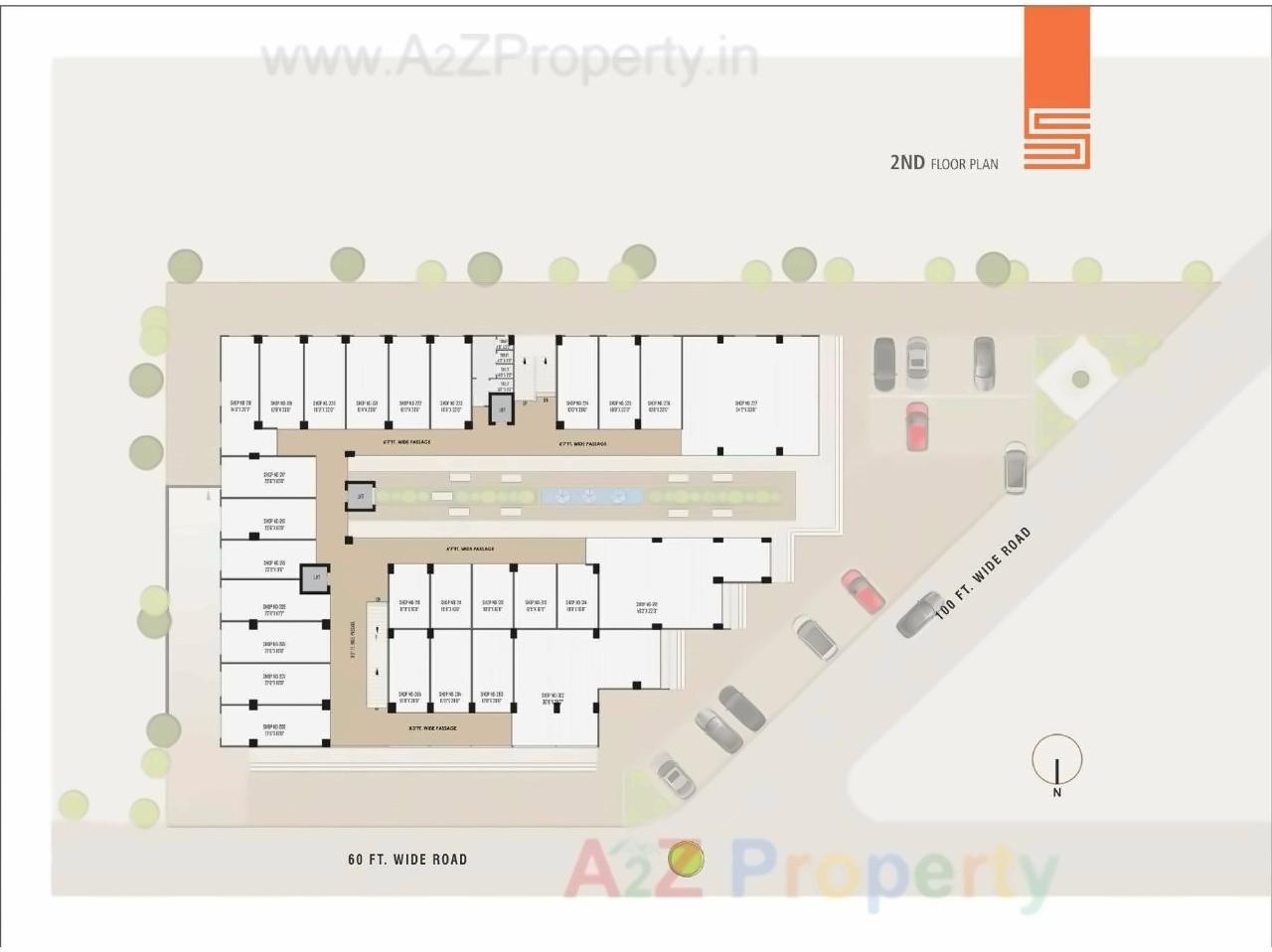 Layout of real estate project Swarnim Business Hub located at Tragad, Ahmedabad, Gujarat
