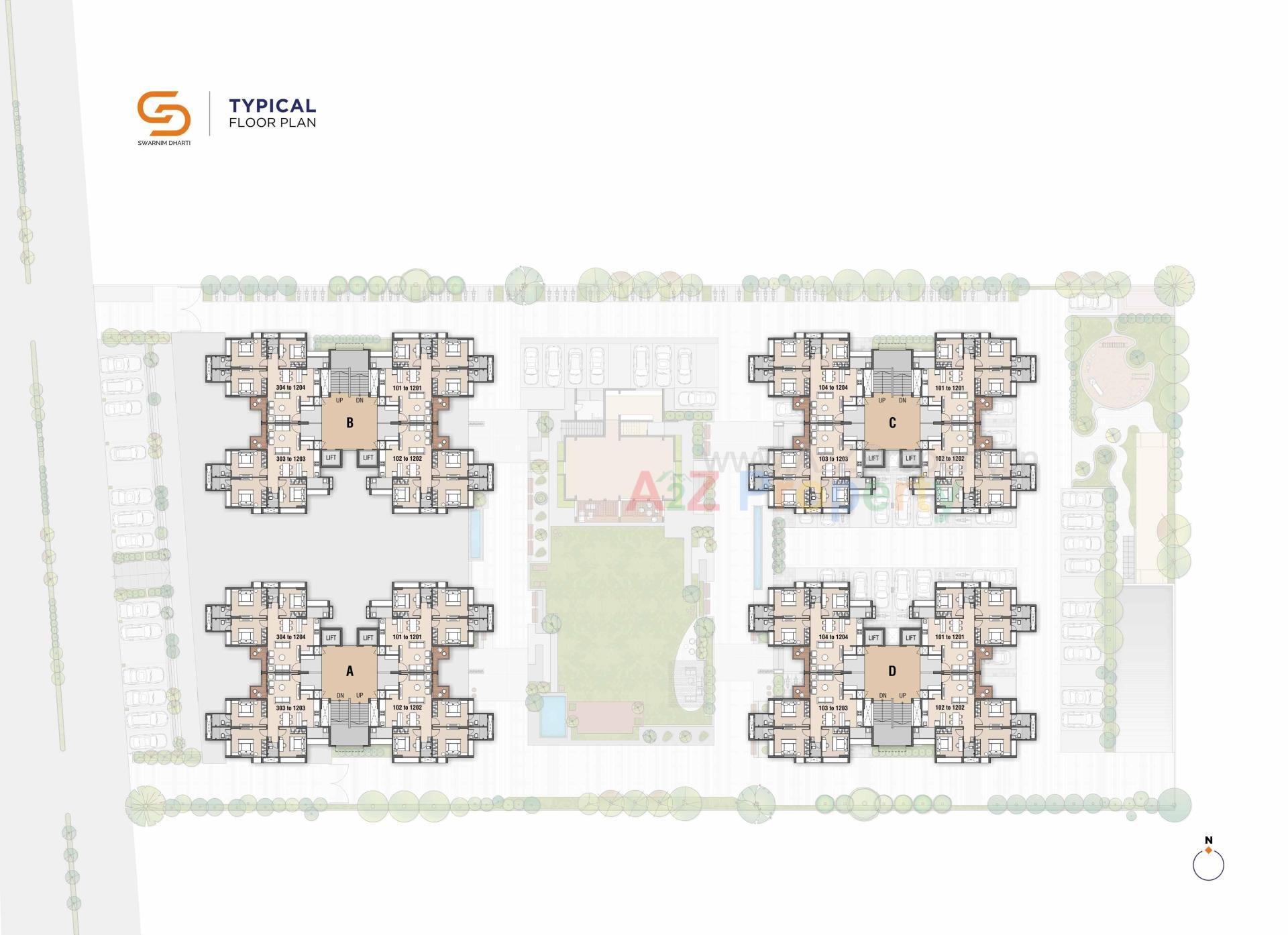 Layout of real estate project Swarnim Dharti located at Khodiyar, Ahmedabad, Gujarat