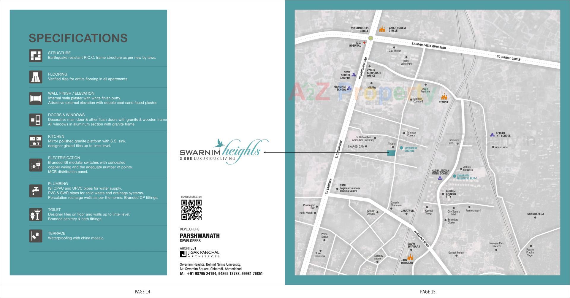  of real estate project Swarnim Heights located at Tragad, Ahmedabad, Gujarat