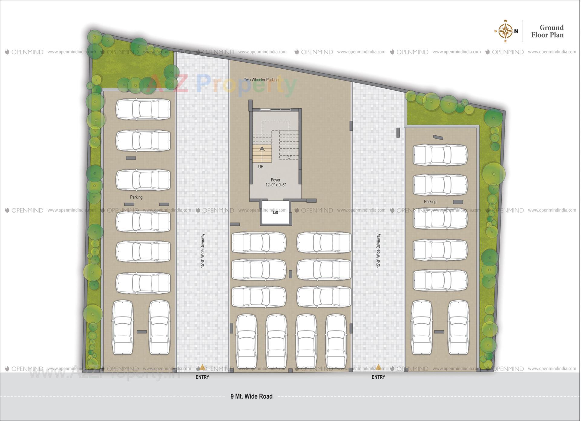 Layout of real estate project Swarnim Residency located at Paldi, Ahmedabad, Gujarat