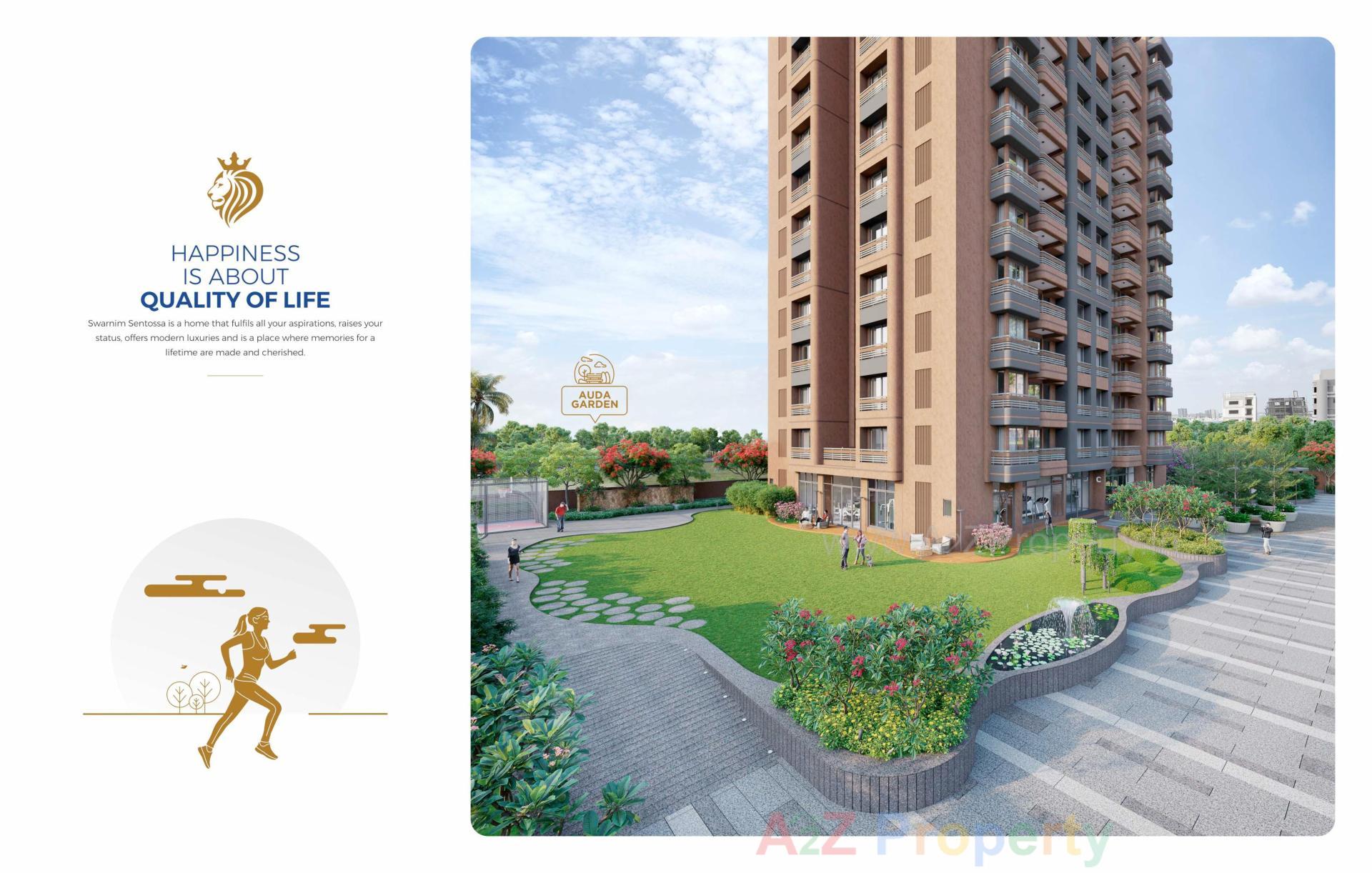 3D Elevation of real estate project Swarnim Sentossa located at Chharodi, Ahmedabad, Gujarat