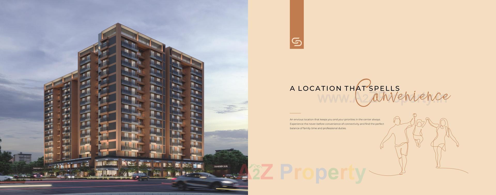 3D Elevation of real estate project Swarnim Sun located at Ghuma, Ahmedabad, Gujarat