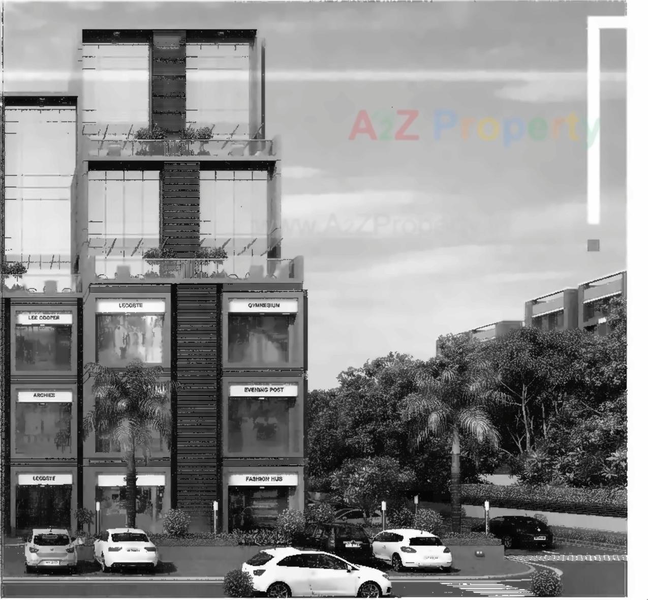 3D Elevation of real estate project Swarnim The Business Hub located at Motera, Ahmedabad, Gujarat