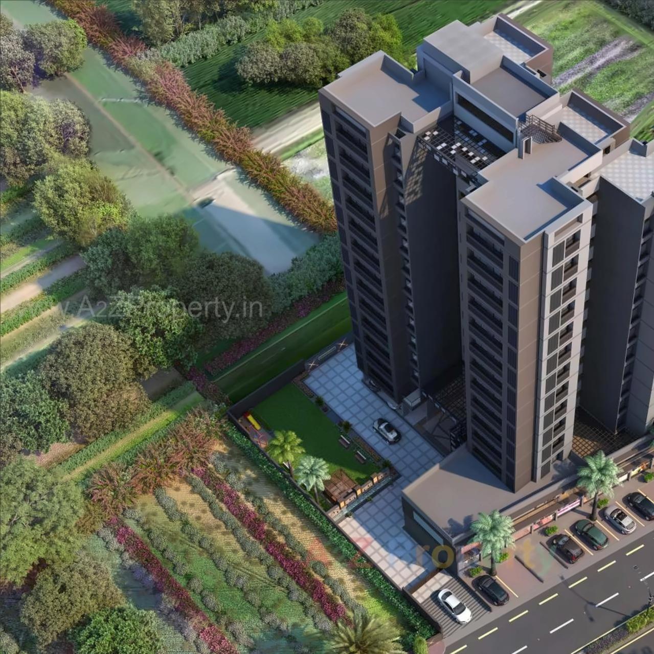3D Elevation of real estate project Swastik Eminence located at Ghuma, Ahmedabad, Gujarat