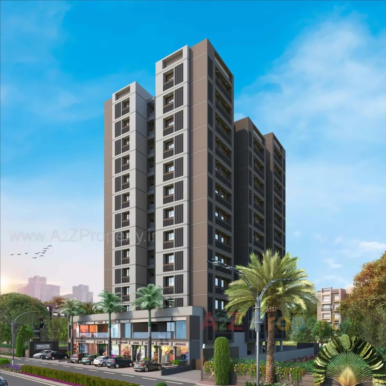 3D Elevation of real estate project Swastik Eminence located at Ghuma, Ahmedabad, Gujarat