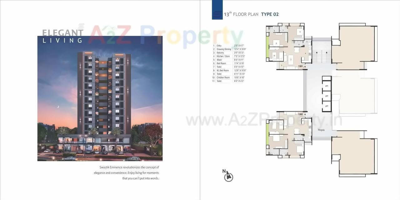 Layout of real estate project Swastik Eminence located at Ghuma, Ahmedabad, Gujarat